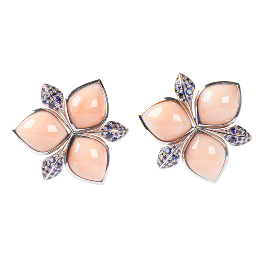 Korallen-Safir-Ohrclip