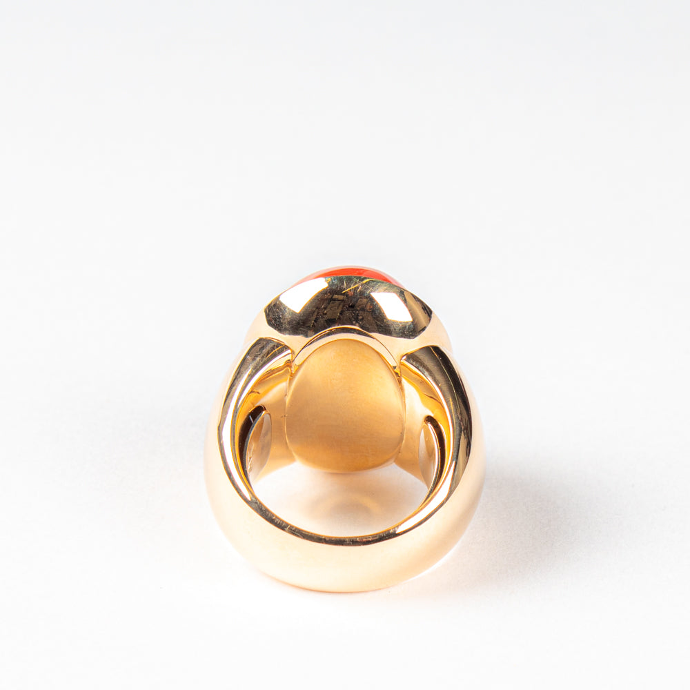 Korallencabochonring