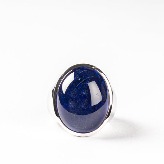 Tansanit-Cabochon-Ring