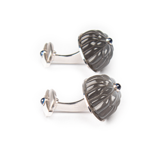 Gravierte Mondstein-Manschettenknöpfe