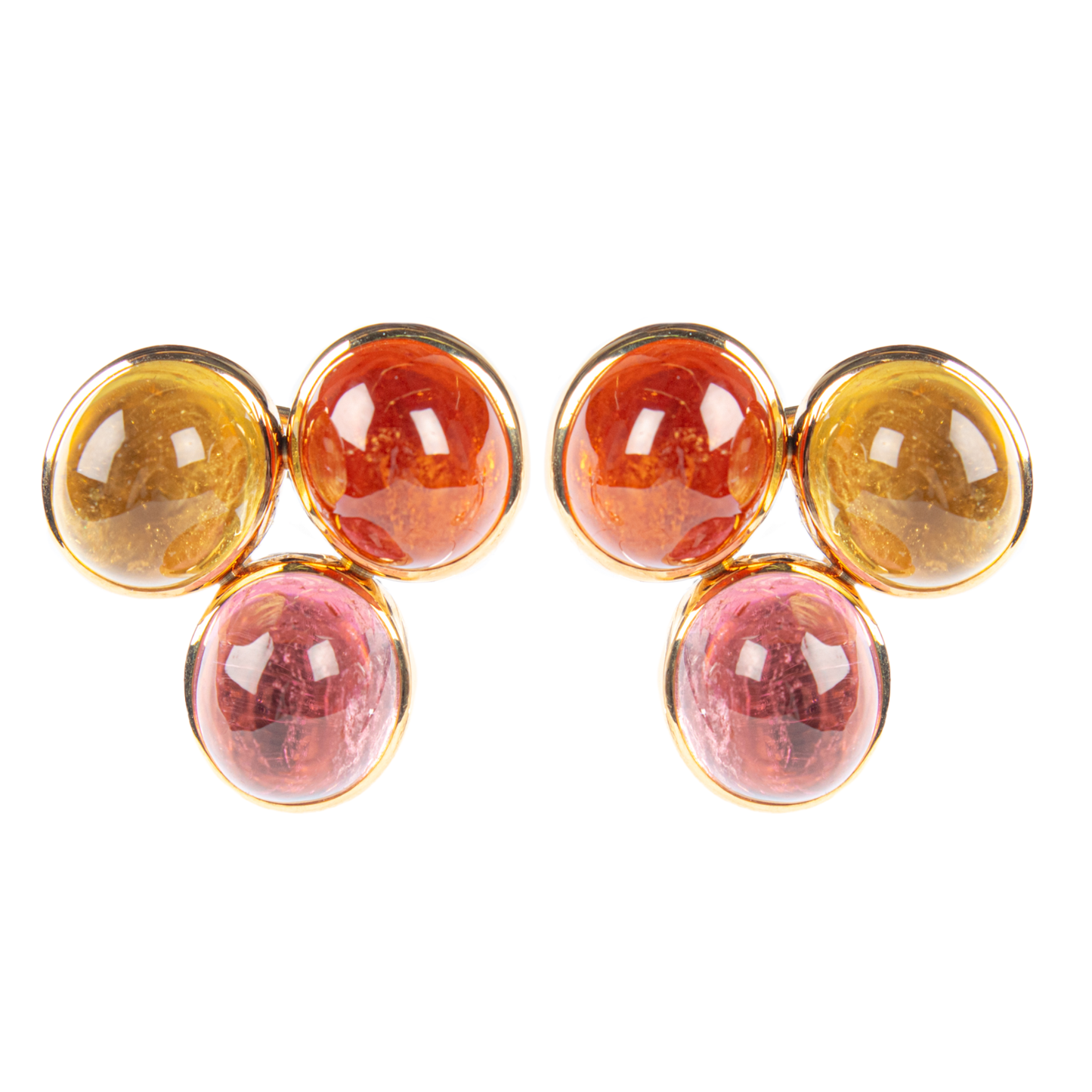 3-Stein Cabochon Ohrclip