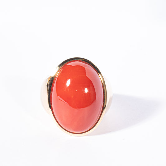 Korallencabochonring