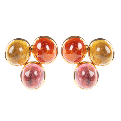 3-Stein Cabochon Ohrclip