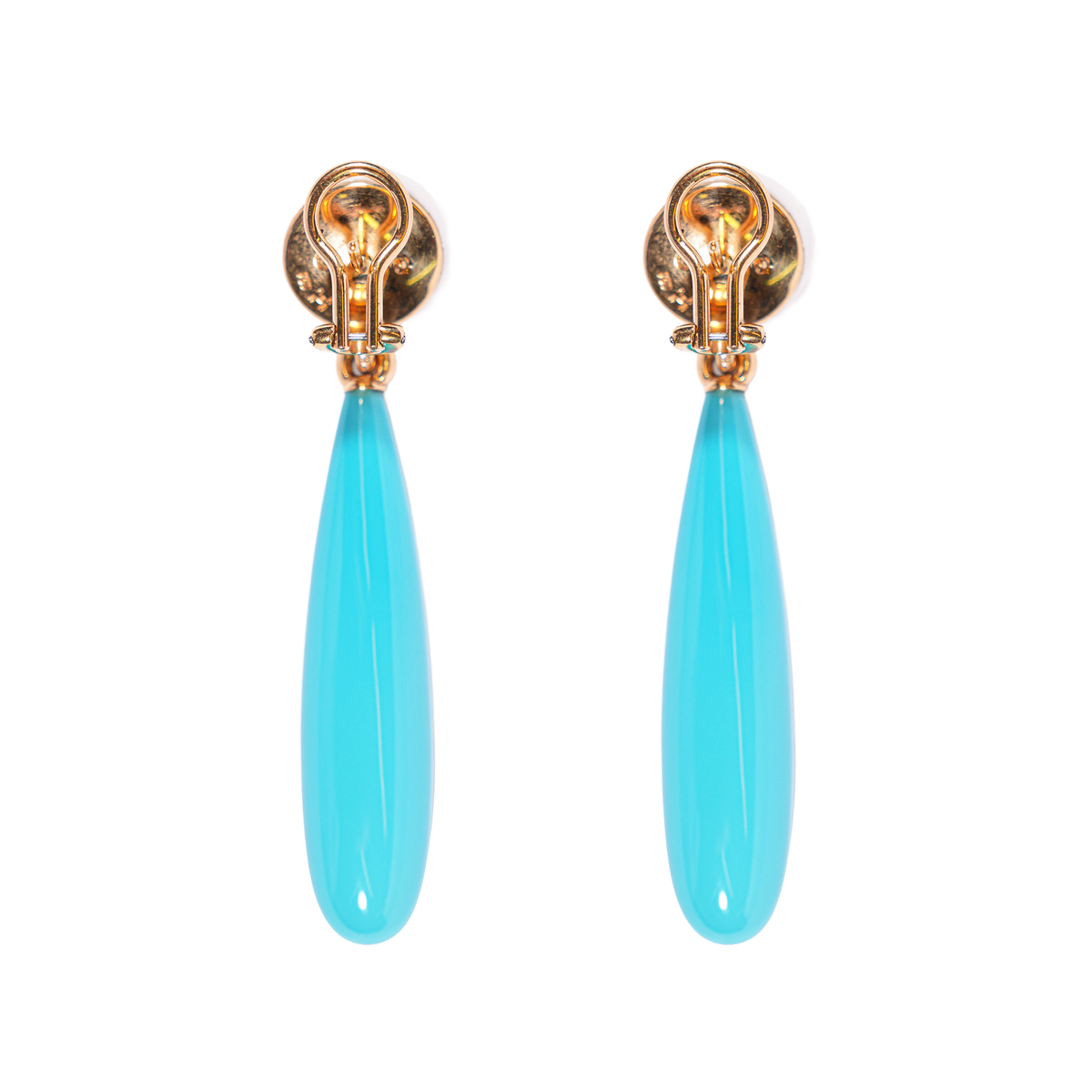 Mandarin garnet – turquoise drop earrings