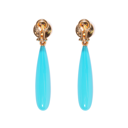 Mandarin garnet – turquoise drop earrings